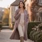 Women's Cozy Ribbed Knit Long-line Cardigan