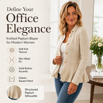✨ Defined Waist, Elegant Ruffle Detail | Women's Peplum Blazer