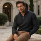 ⚡ Textured Jacquard Style, Easy Half-Zip Comfort | Men's Sweatshirt