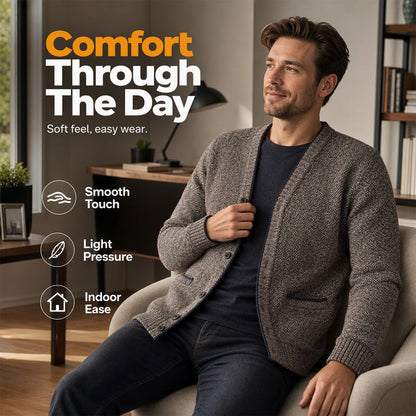 🧶 Refined Knit Texture, Easy Button-Up Layering | Men's Cardigan