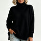 🧶 Relaxed Ribbed Fit, Easy Side-Slit Style | Women's Turtleneck Sweater