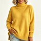 🧶 Relaxed Ribbed Fit, Easy Side-Slit Style | Women's Turtleneck Sweater
