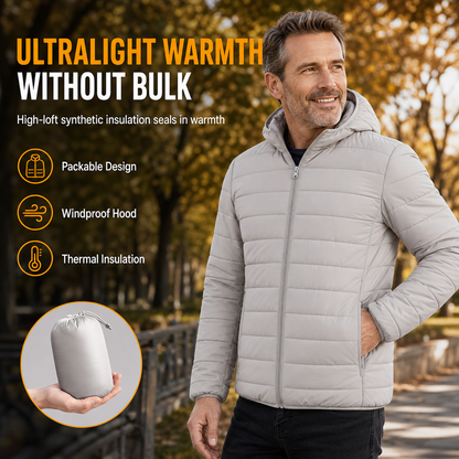 🧥 Lightweight Warmth, Bulk-Free Layering | Men's Hooded Quilted Jacket