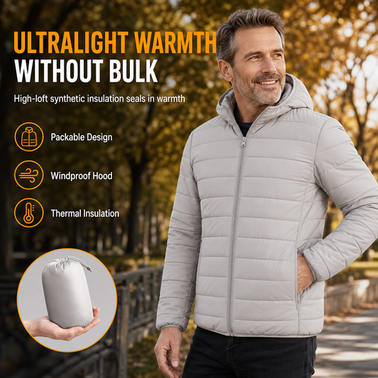 🧥 Lightweight Warmth, Bulk-Free Layering | Men's Hooded Quilted Jacket