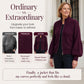 🧶 Elegant Lantern Sleeves, Easy Zip-Up Style | Women's Knit Sweater