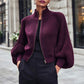 🧶 Elegant Lantern Sleeves, Easy Zip-Up Style | Women's Knit Sweater