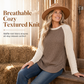 🤠 Western-Inspired Style, Relaxed Waffle Knit Fit | Women's Raglan Knit Top