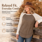 🤠 Western-Inspired Style, Relaxed Waffle Knit Fit | Women's Raglan Knit Top