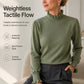 🌸 Elegant Ruffle Details, Feminine Knit Style | Women's Mock Neck Top