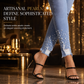 👖 Pearl Details, Flattering Stretch Fit | Women's Distressed Skinny Jeans