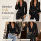 🌸 Elegant Lace Sleeves, Flattering Stretch Fit | Women's Deep V-Neck Top