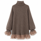 ✨ Feminine Knit Detail | Women’s Oversized Mock Neck Sweater Dress