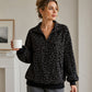🐆 Bold Leopard Print, Easy Quarter-Zip Style | Women's Sweatshirt