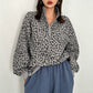 🐆 Bold Leopard Print, Easy Quarter-Zip Style | Women's Sweatshirt