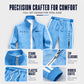 🔷 Bold Geometric Print, Easy Matching Style | Men's Full-Zip Jacket & Pants Set