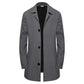 Men's Minimalist Single-Breasted Mid-Length Coat