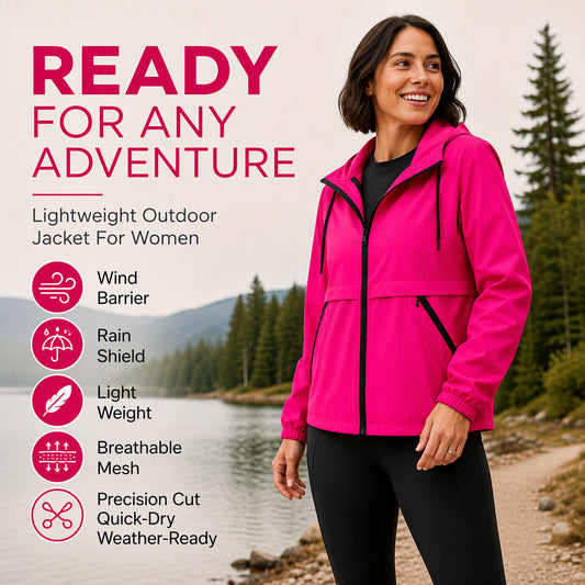 🌬️ Windproof Protection, Easy Hooded Layer | Women's Outdoor Hooded Jacket