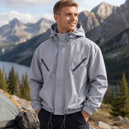 🌬️ Windproof Hood, Adjustable Hem | Men's Lightweight Hooded Jacket