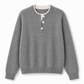 Casual Mock Two Piece V Neck Knit Sweater with Button Details