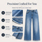 ⏰ Last Day of the Sale – 50% OFF ✨Women's Vintage Wide-Leg Jeans with Raw Hem