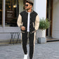 Men's Color-Block Baseball Jacket & Pants Set