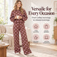 Women's Polka Dot Top & Wide-Leg Pants Set