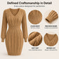💖Black Friday Mega Deal – 50% off!💖 🍂Women's Elegant Cable Knit Bodycon Sweater Dress