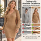 💖Black Friday Mega Deal – 50% off!💖 🍂Women's Elegant Cable Knit Bodycon Sweater Dress