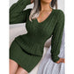💖Black Friday Mega Deal – 50% off!💖 🍂Women's Elegant Cable Knit Bodycon Sweater Dress