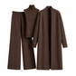 Women Casual Fall Winter 3-Piece Knit Set Sleeveless Vest Cardigan Sweater and Pants Outfit
