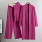 Women Casual Fall Winter 3-Piece Knit Set Sleeveless Vest Cardigan Sweater and Pants Outfit