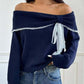Women's Off The Shoulder Lace Trim Sweater